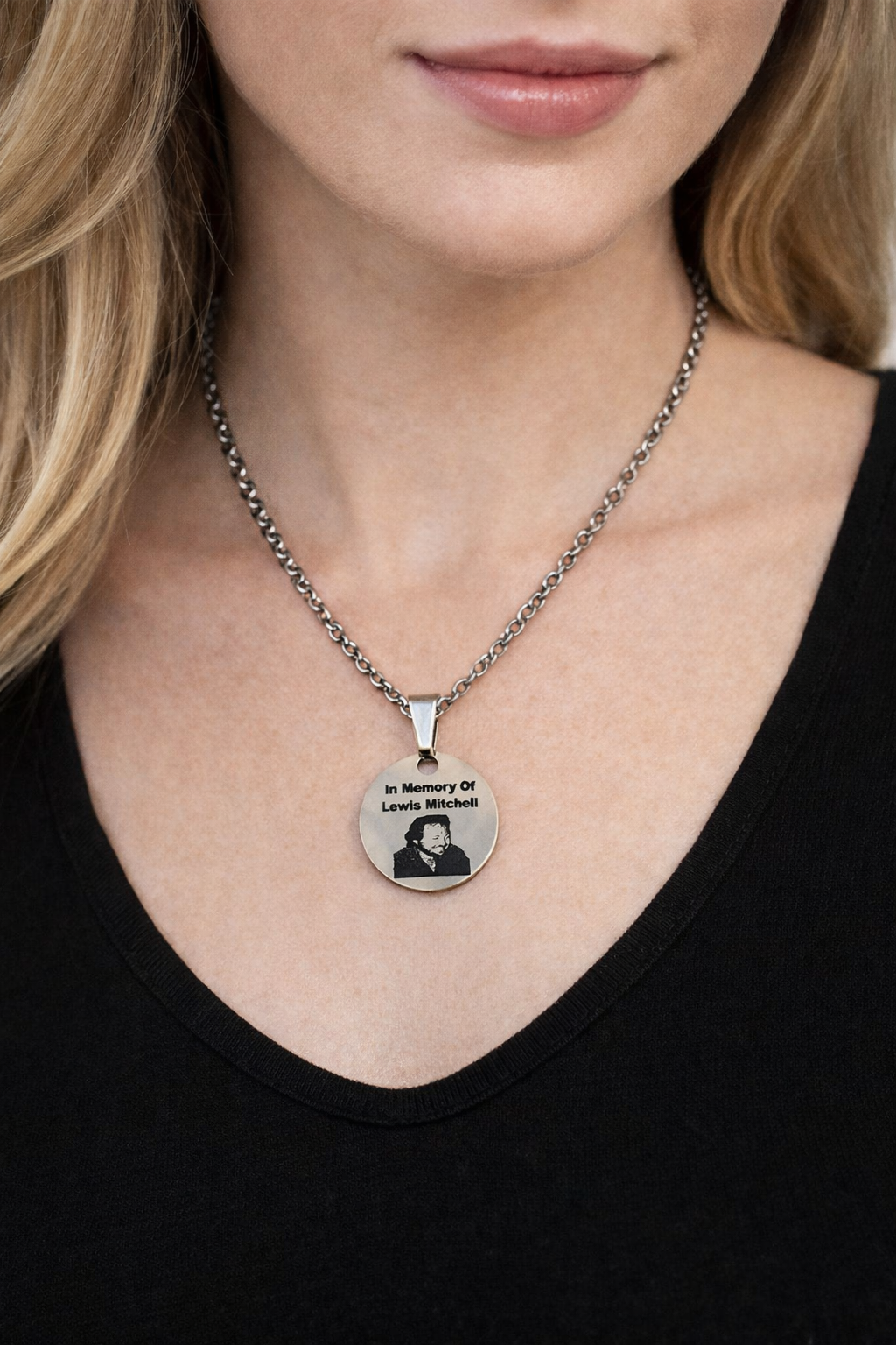 Custom Engraved Memorial & Photo Pendant