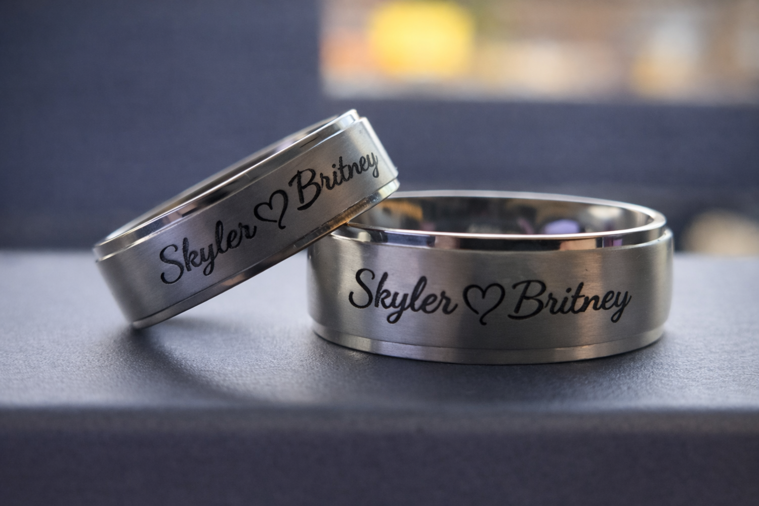 Custom Engraved Stainless Steel Rings