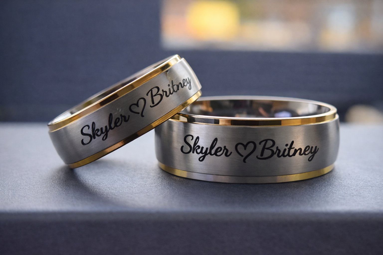 Custom Engraved Stainless Steel Rings