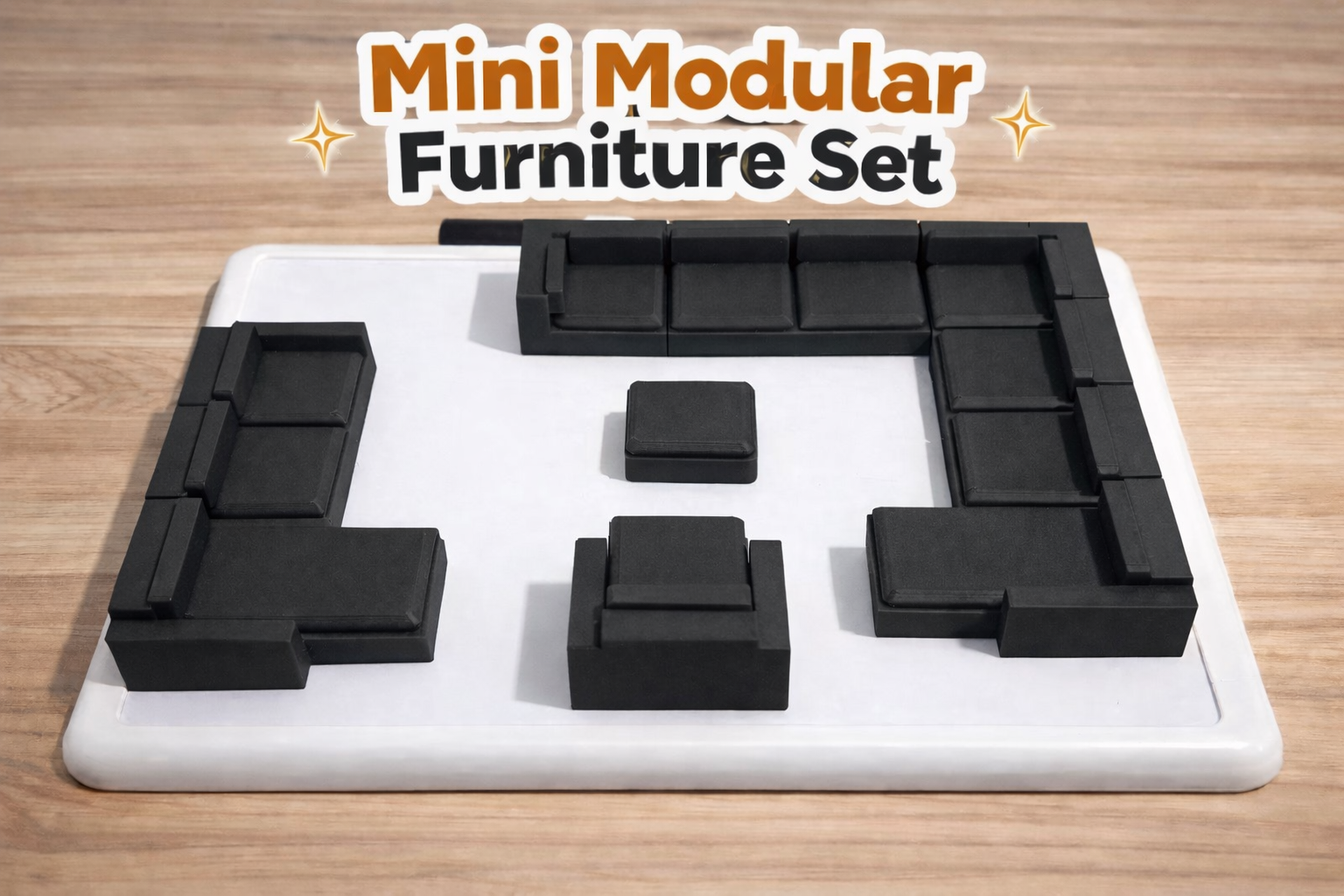 Magnetic Modular Sectional 3D Printed Demo Set w/ Dry Erase Board