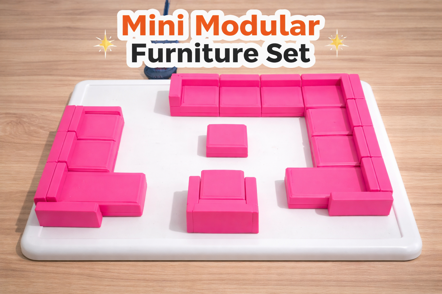 Magnetic Modular Sectional 3D Printed Demo Set w/ Dry Erase Board