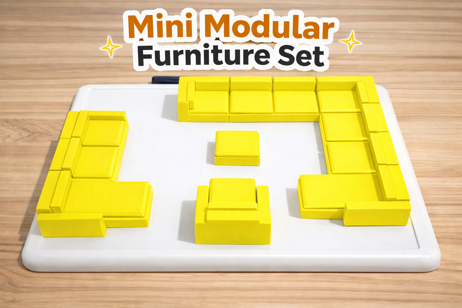 Magnetic Modular Sectional 3D Printed Demo Set w/ Dry Erase Board